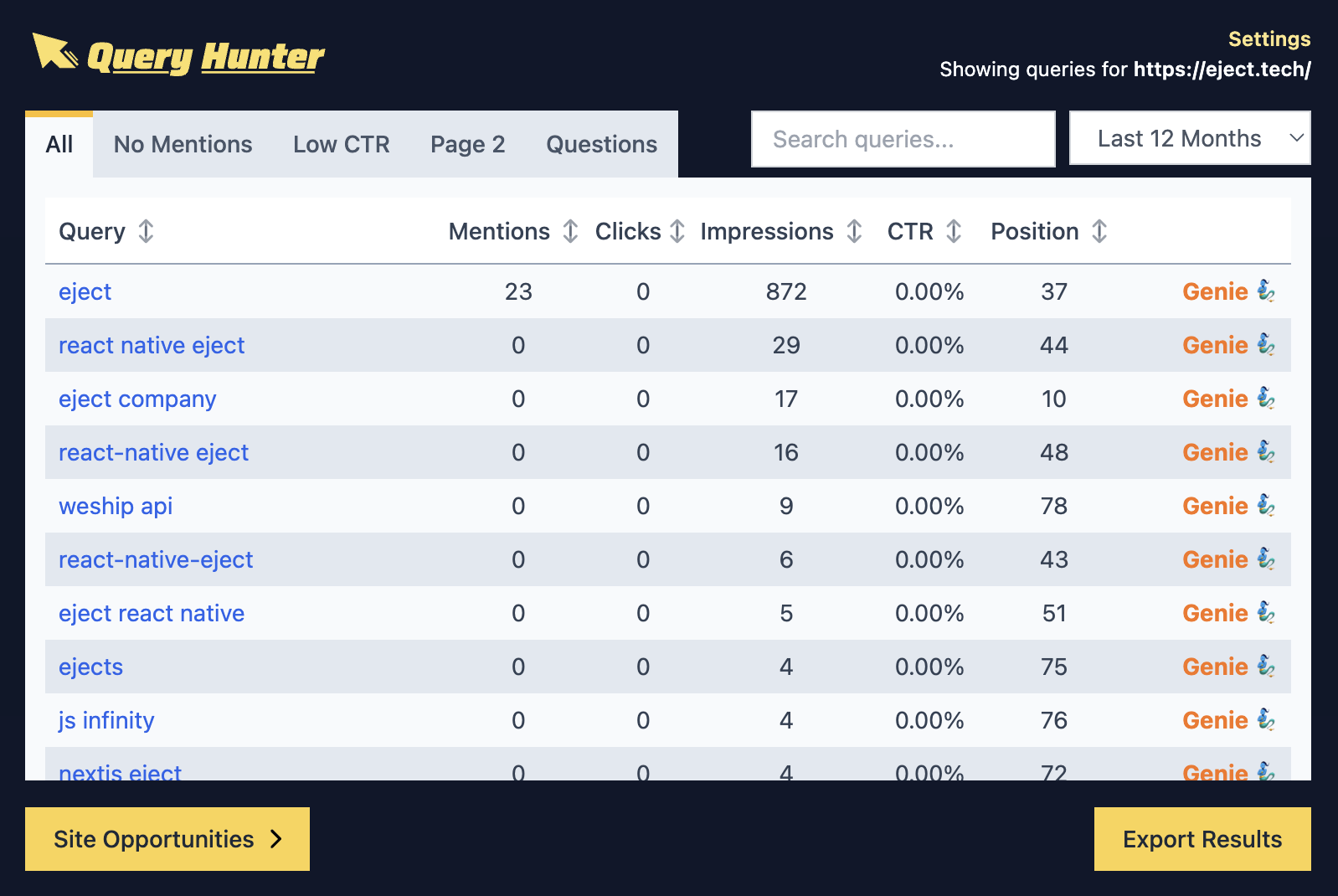 An image of the Query Hunter Chrome Extension